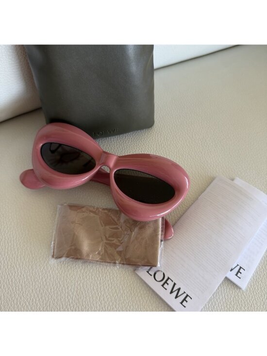 NEW Loewe Cat-Eye Frame Sunglasses Pink 100% Authentic Logo Chunky main image 4